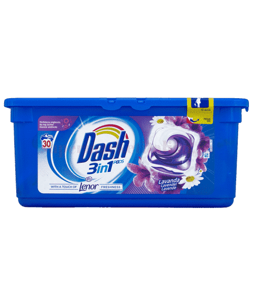 Detergent Dash Pods Pernuțe 3 În 1 Cu Parfum De Lavandă 30 Pernuțe