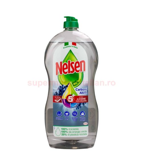 Detergent vase Nelsen cu cărbune activ 900 ml