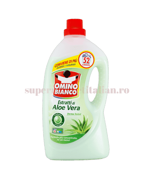 Detergent lichid Omino Bianco cu extract de Aloe Vera 52 spălări