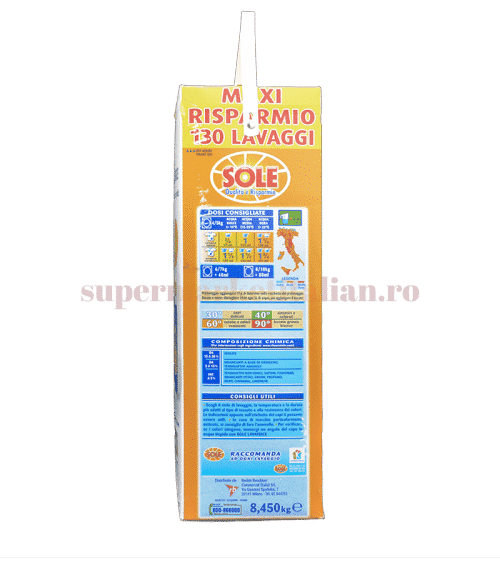 Detergent pulbere Sole Bianco Solare Ultra 130 spălări 8450 g