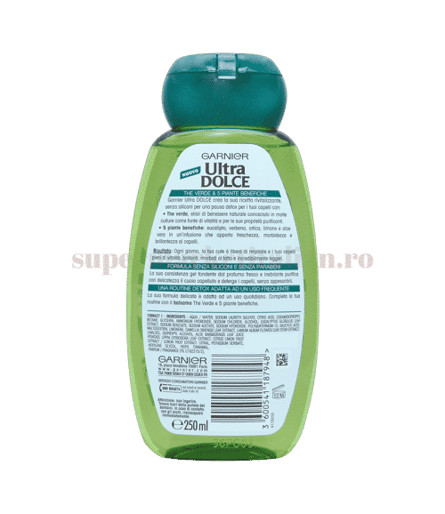 Șampon Garnier Ultra Dolce cu ceai verde 250 ml