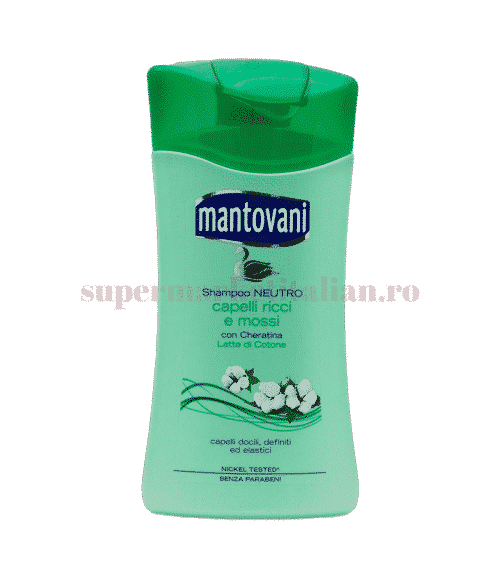 Șampon Mantovani pentru păr creț și ondulat cu Cheratină și Lapte de Bumbac 250 ml