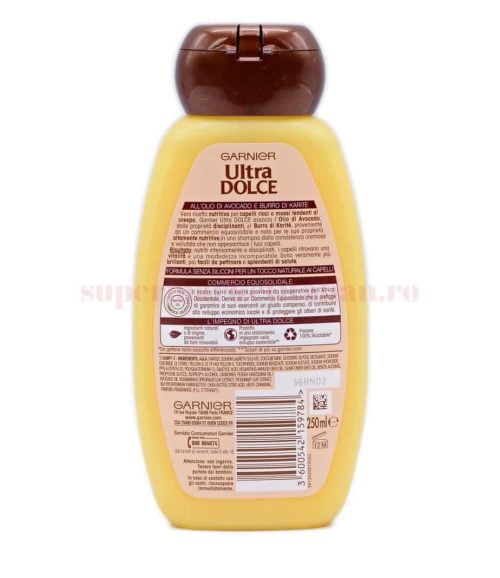 Șampon Garnier Ultra Dolce cu Ulei de Avocado și Unt de Karite 250 ml