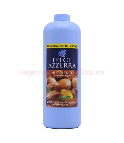 Rezervă săpun lichid Felce Azzurra Nutriente Chihlimbar și Argan 750 ml