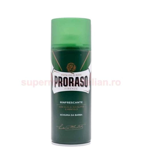 Spumă de ras Proraso cu ulei de eucalipt și mentol 400 ml