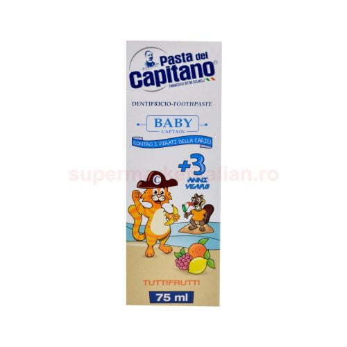 Pasta de dinți pentru copii Pasta del Capitano Tuttifrutti 3+ 75 ml