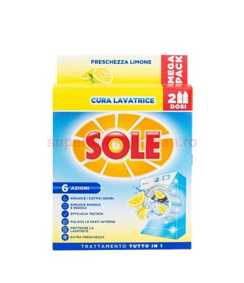 Detergent Sole pentru curățarea mașinii de spălat rufe 2 doze 2 x 250 ml