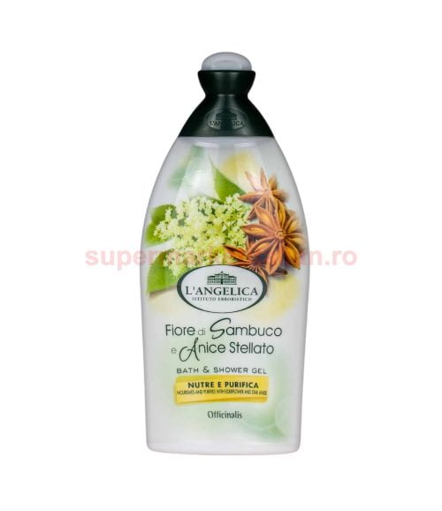 Gel de duș L'Angelica Officinalis cu Floare de Soc și Anason Stelat 500 ml
