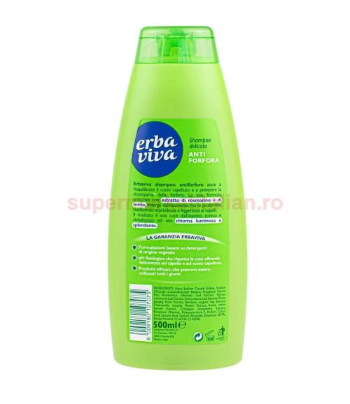 Șampon Erba Viva Antimătreață cu Mirto și Rozmarin 500 ml