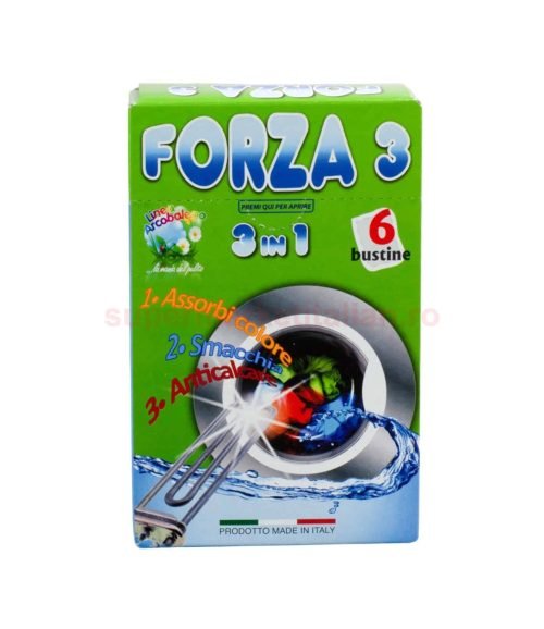 Detergent Forza 3in1 Linea Arcobaleno pentru rufe colorate 6 plicuri