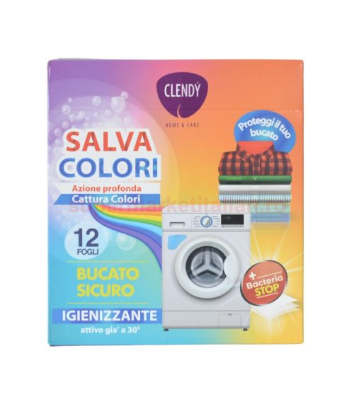 Folii igienizante pentru mașina de spălat Clendy Salva Colori 12 bucăți