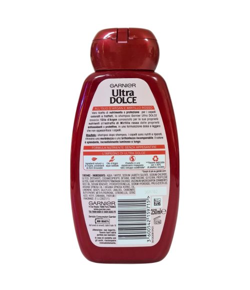 Șampon Garnier Ultra Dolce Ulei de argan și coacăze roșii 250 ml