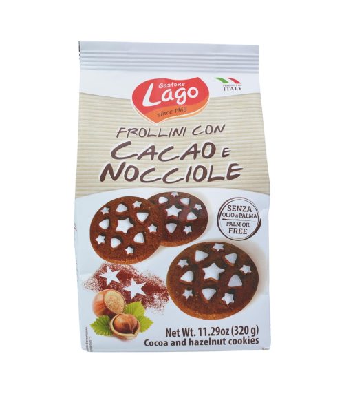 Biscuiți Frollini con cacao e nocciole Lago 320 g