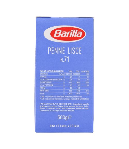 Paste penne lisce nr. 71 Barilla 500 g