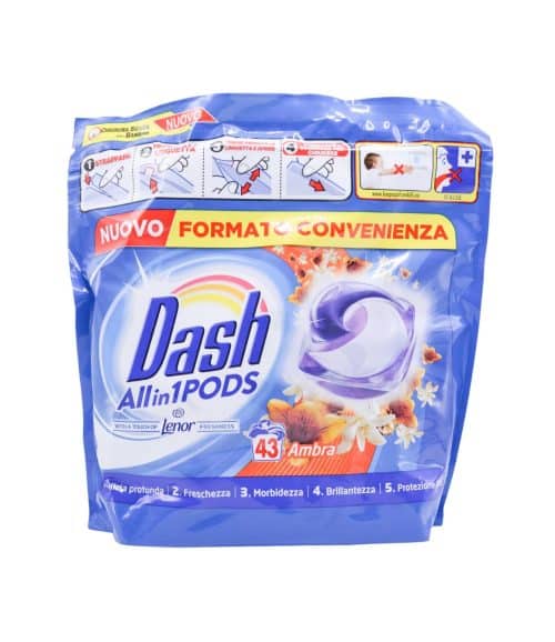 Detergent capsule Dash All in 1 Pods Ambra 43 spălări