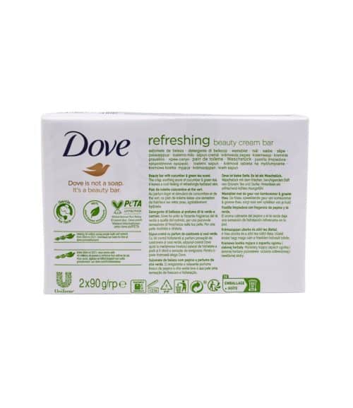 Săpun Solid Dove Refreshing cu Castravete și Ceai verde 2 x 90 g