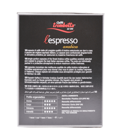 Capsule Espresso Trombetta Arabica 100 bucăți