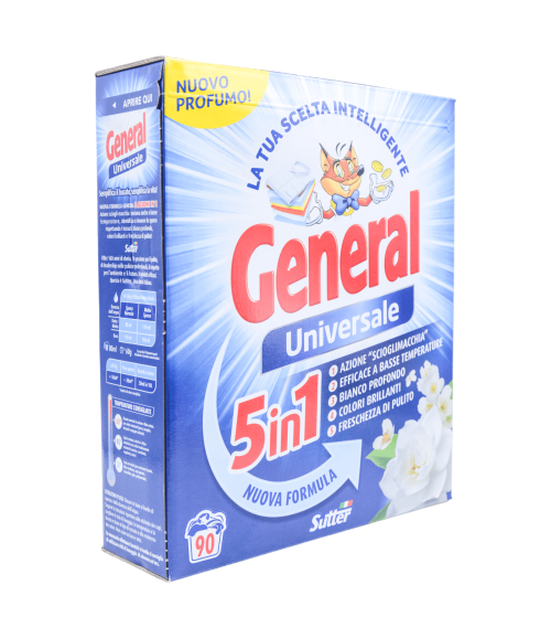 Detergent pulbere General Universale 5 in 1 90 spălări 5.4 kg