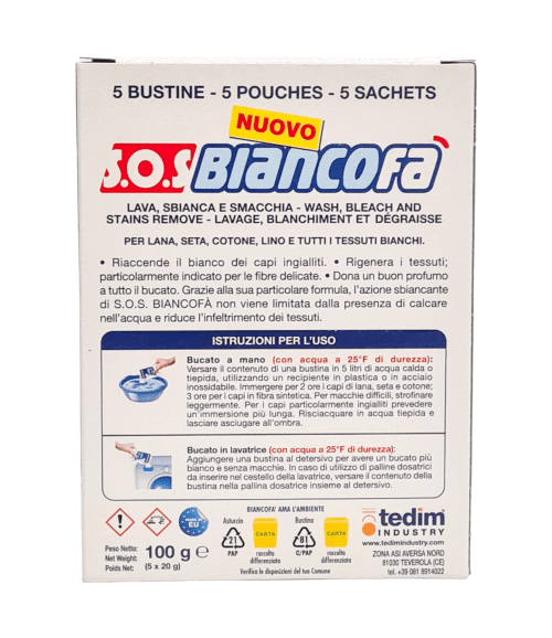 Detergent și înălbitor SOS Biancofa 5 folii